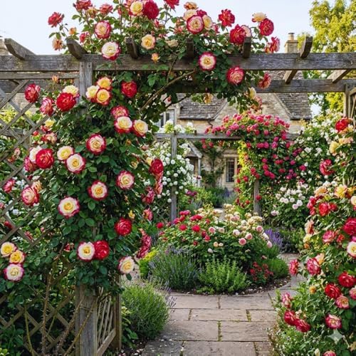 Double Delight Climbing Roses Live Plant, Rose Bush Plant, 5-7 Inch Tall - Image 4