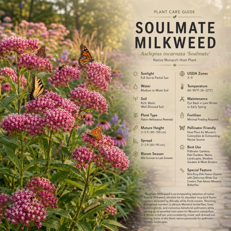 Purple Swamp Milkweed Plant Live, Well-Rooted 4-6" Potted Plant, Cold-Hardy Butterfly Host Plant for Sunny Patios and Landscapes - Image 6