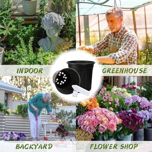 60 Pcs 1 Gallon Flexible Plant Nursery Pots,Plastic Thickened Soft Seedling Pot with Plant Labels,Flower Seed Starting Containers for Succulents,Transplanting,Indoor Outdoor,Black - Image 5