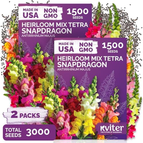 3,000 Tetra Mix Snapdragon Flower Seeds for Planting, Antirrhinum Majus by KVITER