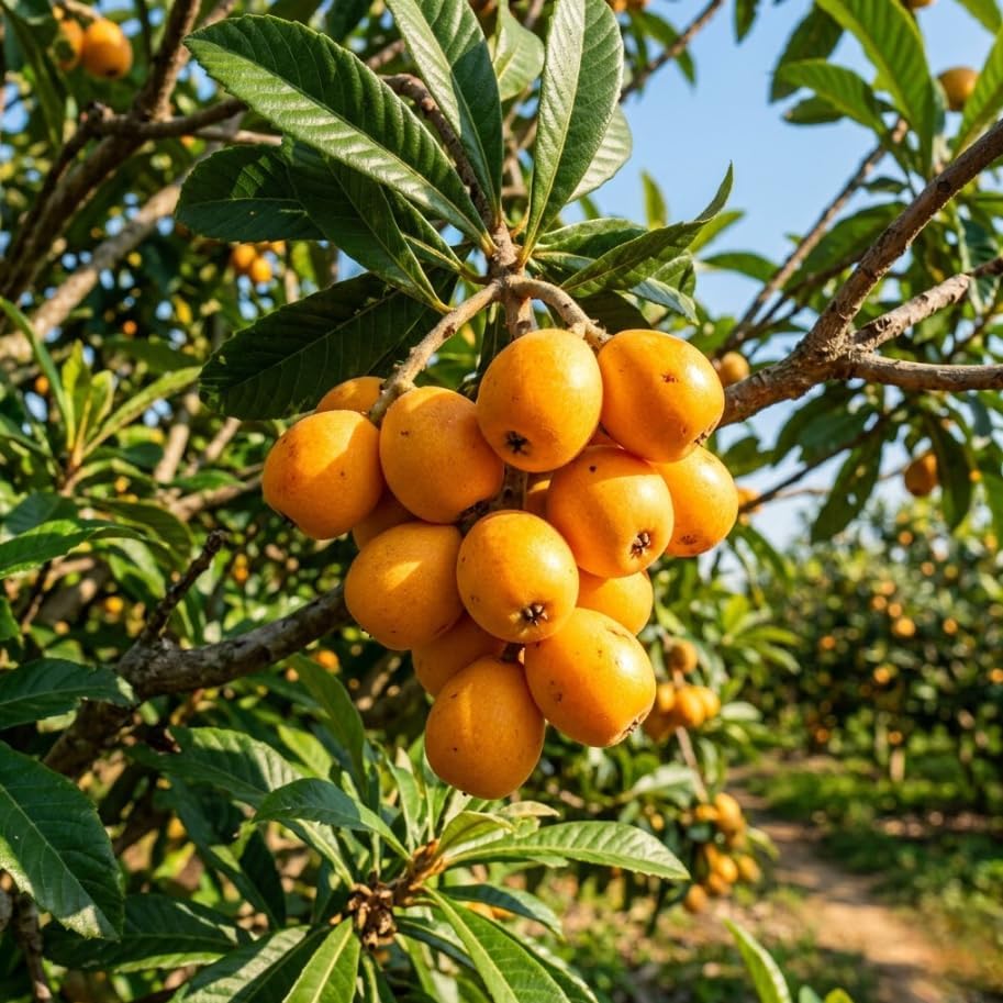 Set of 2 Yellow Loquat Tree Live Plants 3-5" Tall, Tropical Fruit Loquat Plant Sweet Loquats Trees, No Pot - Image 6