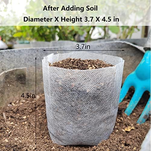 Belit Nursery Growing Bags, 100 Pcs Fabric Seedling Pots Non-Woven Pouch for Gardening Seed Plant Bag, Potato, Flower, Tomato Plant Starts (5.7" x 5.7 ") - Image 5