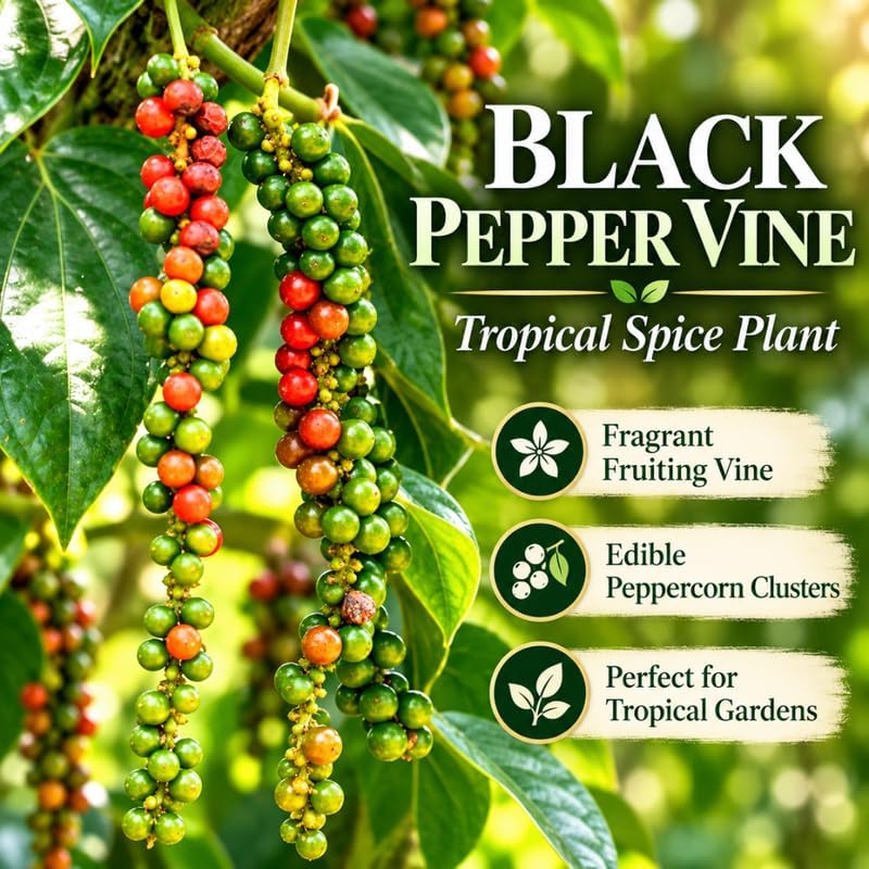 Piper Nigrum Plant, Black Pepper Vine 3-6" Tall - Image 3