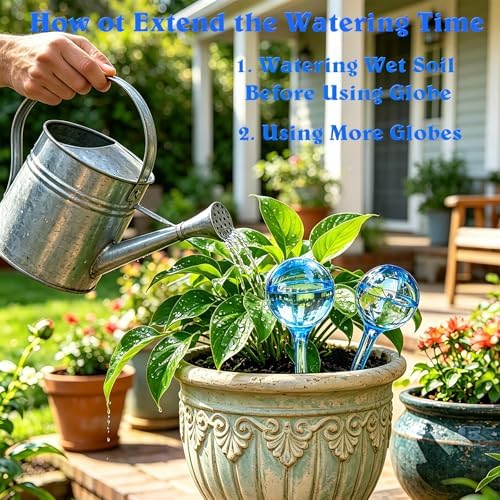 Large 12pcs Plant Watering Globes, Plant Watering Bulb Indoor Potted Plant - Image 3
