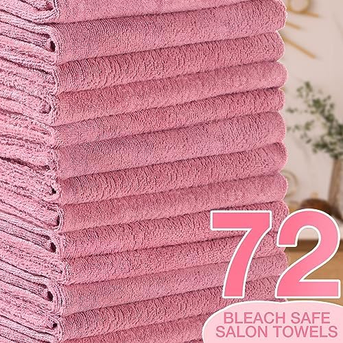 Newwiee 72 Pack Salon Towels Bleach Proof Hair Towel 18 x 30 Inch, Pink - Image 4