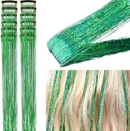 Hair Tinsel Clip in 12 Pcs Fairy Glitter Tinsel Hair Extensions for Kids - Image 2