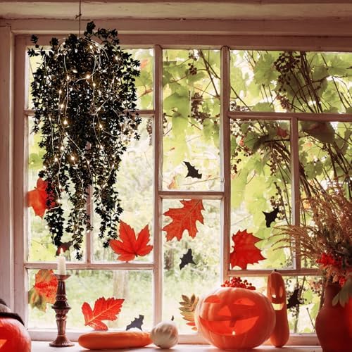RECUTMS Black Hanging Flowers with Light Faux Hanging Plants Black Greenery - Image 5