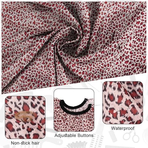 NICEMOVIC Hair Cutting Barber Cape with Neck Duster Brush and Barber Brush, Professional Barber Accessories Cleaning Supplies for Salon Haircut Styling- Leopard Print - Image 3