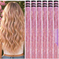 Hair Tinsel Clip in Pack of 18 Pcs Pink Hair Accessories by Uikreo-Designtoyourbeauty