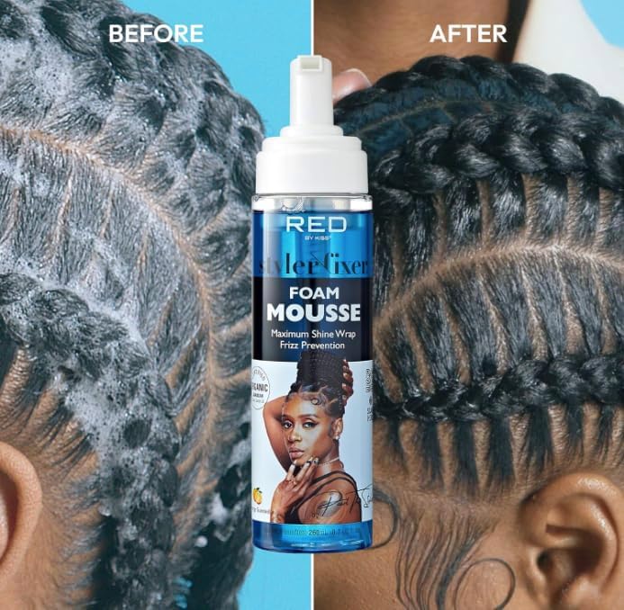 Red by Kiss 3000 Ceramic Tourmaline Professional Hood Dryer + 80pcs Slide-in Hair Clips + Foaming Mousse with Jamaican Black Castor Oil, Complete Hair Styling & Curl Setting Kit for Home & Salon - Image 5