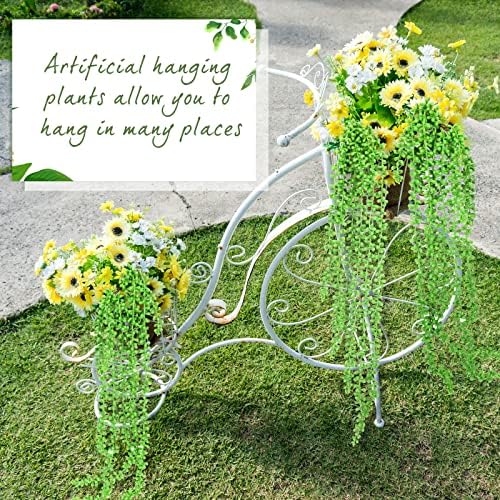Janinka 8 Pcs Artificial Succulents Bulk Hanging Plants 24 Inches - Image 6