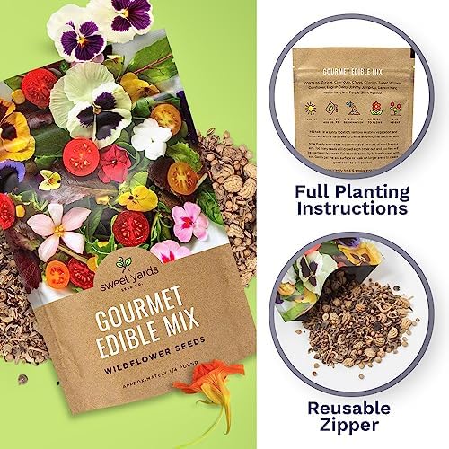 Wildflower Seeds Edible Flowers Mix - Bulk 1/4 Pound Bag Over 30,000 Open Pollinated Annual and Perennial Seeds - Image 5