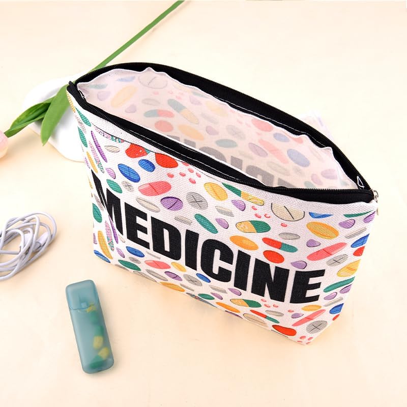 Travel Medicine Pouch Portable Small Pill Box Set First Aid Medication Organizer Bag Pharmacy Doctor Nurse Gift Bag for Hospital Patient Woman Men Pharmacist Accessories for Work Travel Medical Pouch - Image 4