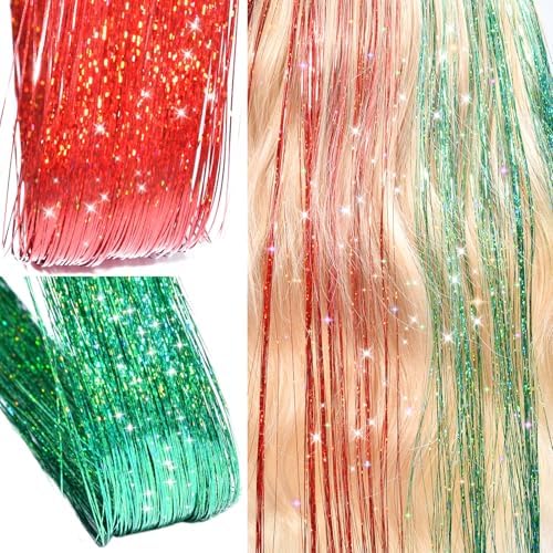Hair Tinsel Clip in 12 Pcs Fairy Glitter Tinsel Hair Extensions for Kids - Image 2