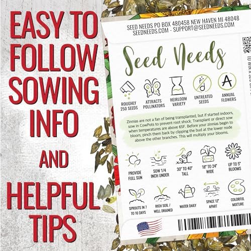 Seed Needs California Giants Zinnia Seeds to Plant Cut Flowers - 2 Packs - Image 3