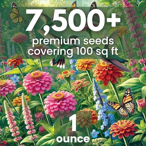 Hummingbird Butterfly Mix - Large 1 Ounce Packet - 7,500 Flower Seeds for Planting - Wildflower Mix - Image 2