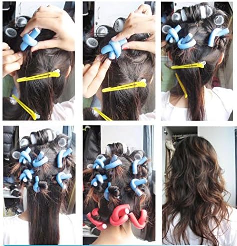 Pinkiou Hair Curlers Rollers Flexi Rods 42 Pack - Heatless Hair Curlers with Bag, 7 Sizes Flexible Curling Rods Set for Short Long Hair, No Heat Bendable Curling Rods - Image 4