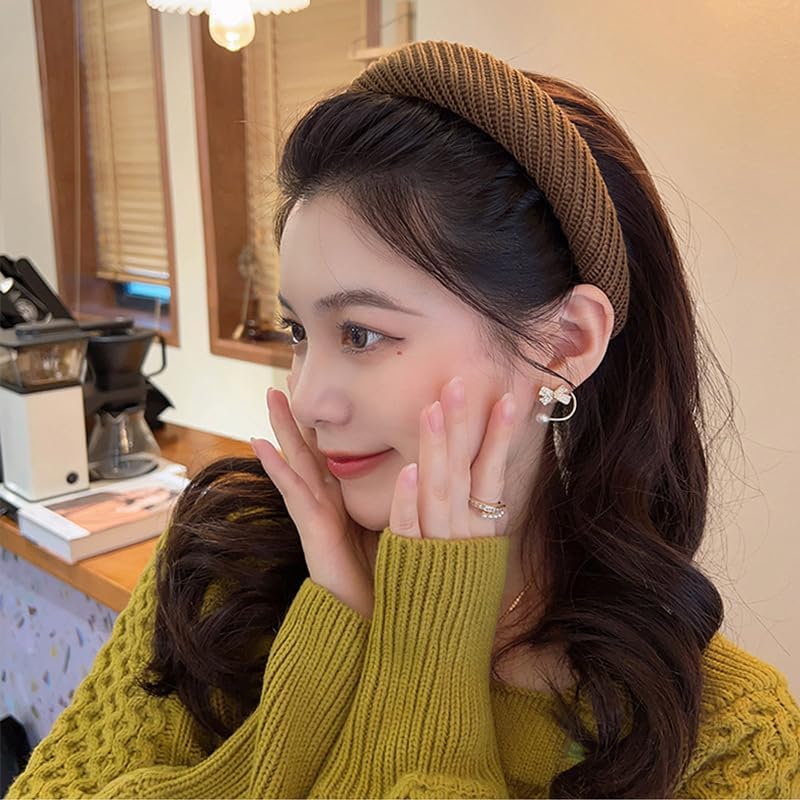 Headbands for Women, Wide Knitted Hairbands Non Slip Women Headband 4pcs - Image 6