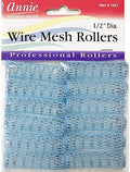 Annie Wire Mesh Rollers – X-Small 1/2 Inch Hair Curlers for Tight Curls & Ringlets, Heatless Styling Tools for Short to Long Hair – 12 Count (Blue) by AnnieInternational