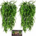 HERCOCCI 2 Pack Reptile Plants, Terrarium Hanging Plants Vines Artificial Leaves Habitat Decorations with Suction Cup for Bearded Dragon Hermit Crab Lizard Snake Geckos Chameleon by HERCOCCI