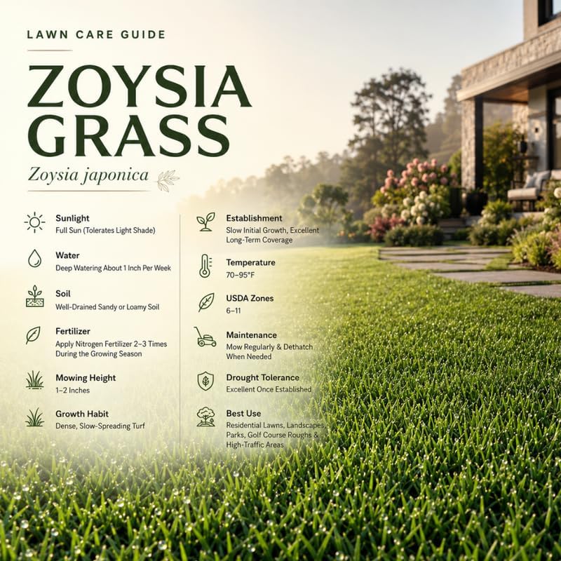 60,000 Zoysia Grass Seed and Mulch, Grass Seeds for Planting, Green Groundcover for Backyard Spaces - Image 5