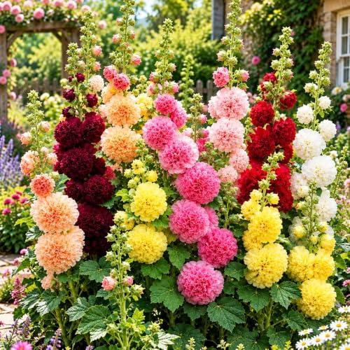 Rare Hollyhock Seeds – 300+ Double Hollyhock Flower Seeds – Non-GMO, Heirloom Perennial – Showy Blooms for Outdoor Planting - Image 6