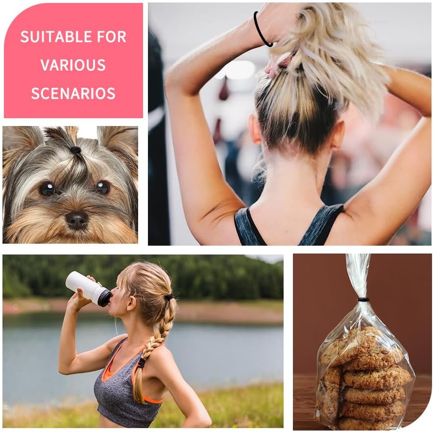 Hair Ties for Thick Hair, 120 Pack No Damage Elastic Hair Bands, Brown Seamless Ponytail Holders for Women Girls Kids, Strong Stretchy No Crease Hair Elastics for Daily Use (4mm) - Image 7