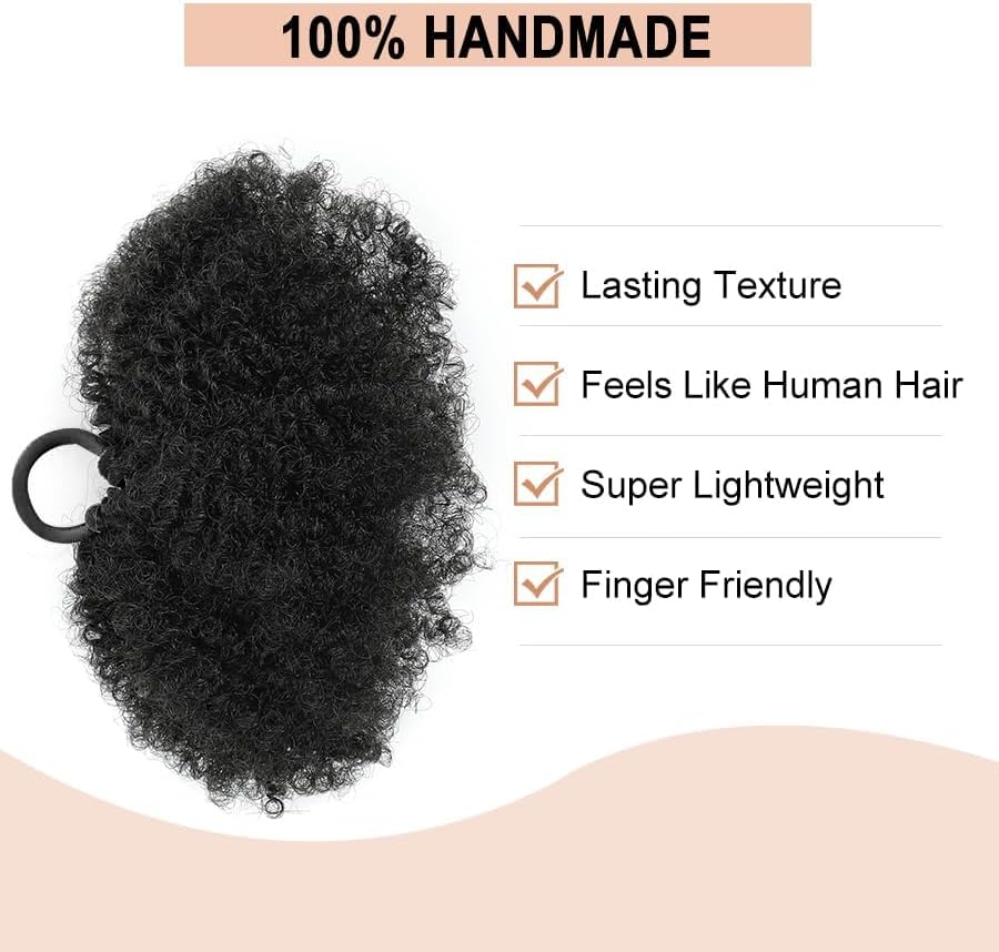 2Packs Kids Ponytail Afro Puff Kinky Coily Hair Bun For Girls 4Inch - Image 3