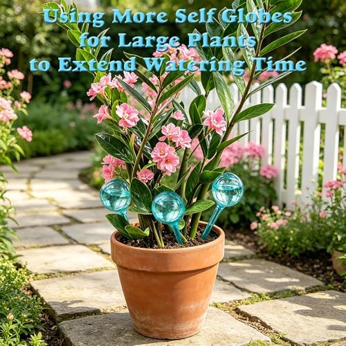 Plant Self Watering Globe, Small 6pcs Plant Watering Stakes Automatic Plant Watering Bulb System Spikes, Flower Automatic Watering Device, Garden Self Waterer for Indoor Outdoor Plant - Image 5