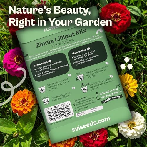 SVI 550 Mix Lilliput Zinnia Seeds for 2026 (Zinnia elegans) – Dwarf Zinnias Seed Packets – Heirloom Seed Mix, Double Blooms for Cut Flower Seeds Packets, Flower Garden, Containers, Outdoor Garden Beds - Image 2