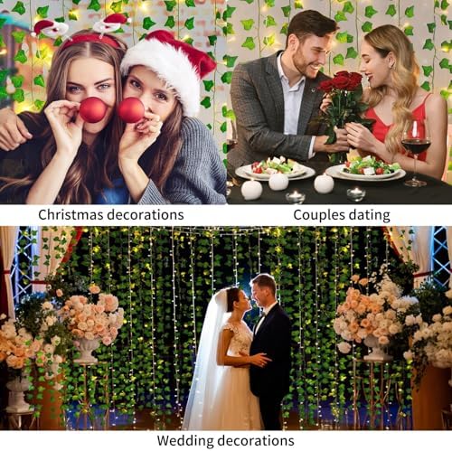 Freyalife Fake Vines for Room Decor(24Pack168Ft),with CE Certified 160 LED String Lights,Artificial Plant Ivy for Aesthetic Home Bedroom Wall Wedding Party Office Patio Indoor, Outdoor Garden Décor - Image 5