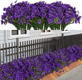 LikSoor 21 Bundles Artificial Outdoor UV Resistant Flowers No Fade Fake Outside Flowers Plastic Greenery Faux Shrubs Garden Porch Window Box Home Decoration(Purple) by LikSoor