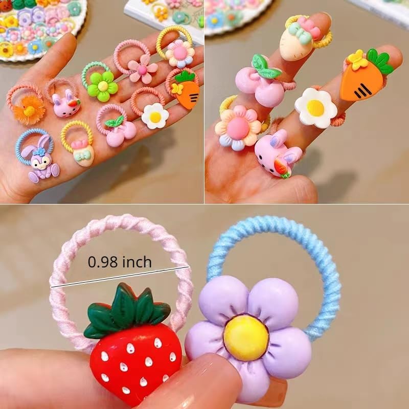 ALTALIVA 100Pcs Baby Hair Ties Cute Elastic Hairbands No Damage Multicolor Small Ponytail Holders for Baby Girls Toddlers Kids - Image 2