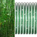 Hair Tinsel 8 Packs 1600 Strands 50 Inch Tinsel Hair Extensions Grass Green Heat Resistant Glitter Sparkling Shinny Fairy Hair Accessories for Women(Grass Green, 50Inch) by Sala