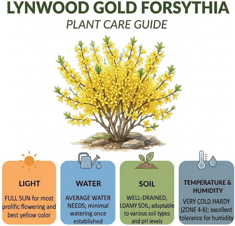 2 Forsythia Plant Live, 4 Inch Pot Lynwood Gold Forsythia Bush, Hardy, Low Maintenance, Bell Yellow Flowering Shrub, Ideal for Garden Décor & Outdoor Spaces - Image 6