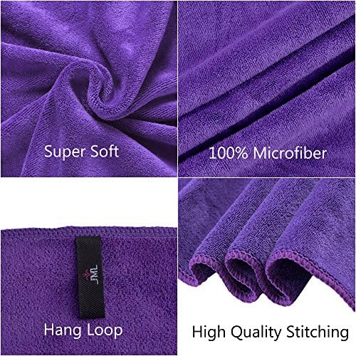 JML Microfiber Bath Towels, 2 Pack, 30" x 60", Violet - Image 5