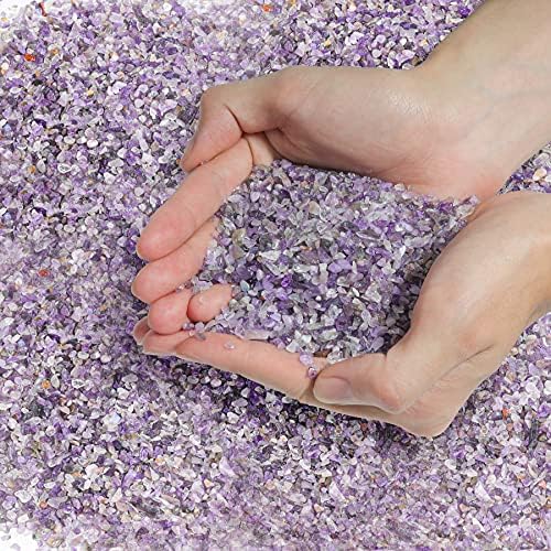 T4U Crystal Rocks for Aquarium, Amethyst Chips Pebbles for Plants 1 lb by T4U