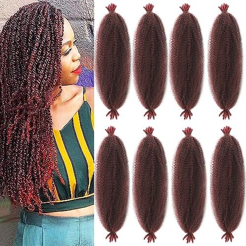 18 Inch Pre-Separated Springy Afro Twist Hair 8 Packs Pre-Fluffy Natural Curls are Perfect for Marley Crochet Hair Suitable for Black Women (T1b/Bug, 18 Inch (Pack of 8)) by Celie