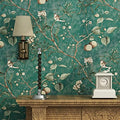 Q QIHANG Non-Woven Wallpaper 1.73' W x 32.8' L (Dark Green) by QQIHANG