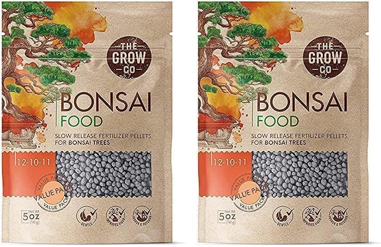 Bonsai Fertilizer - Gentle Slow Release Plant Food Pellets - Ideal for All Indoor and Outdoor Bonsai Tree Plants in Pots (5 oz) (Pack of 2) by The+Grow+Co