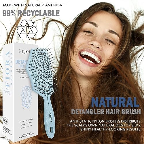 Fiora Naturals Detangling Hair Brush for Women, Detangler Hair Brush, Blue - Image 5