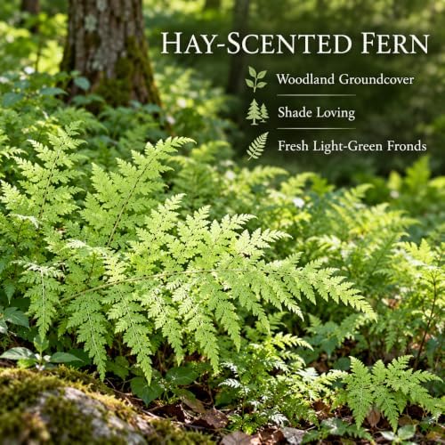 5 Hay Scented Fern Plants, Live Perennial Fern Bare Root Starters, Tall Decorative Greenery for Shaded Backyard and Garden Rows - Image 5