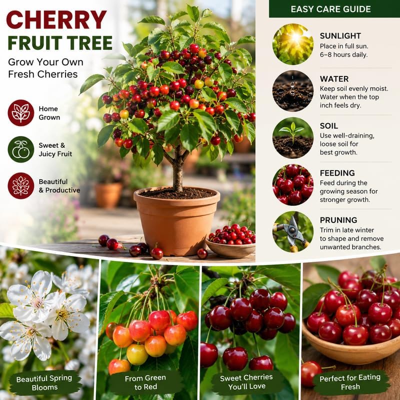 Random Sweet Cherry Tree Live Plant, Cold Hardy Cherry Tree, 1.5-2.5 Ft - Image 4