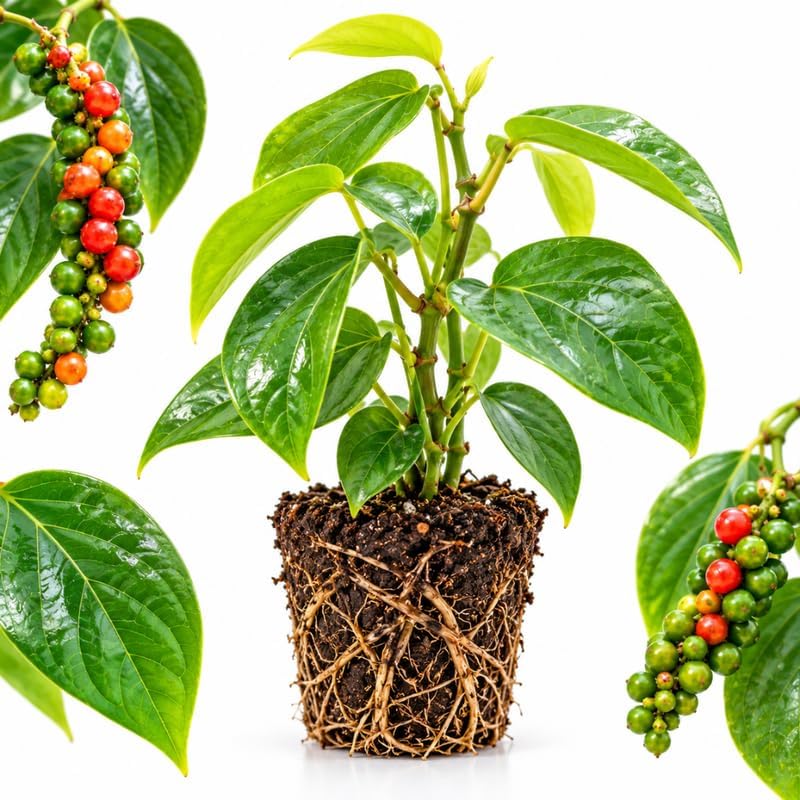 Piper Nigrum Plant, Black Pepper Vine 3-6" Tall by GINGERGLOW