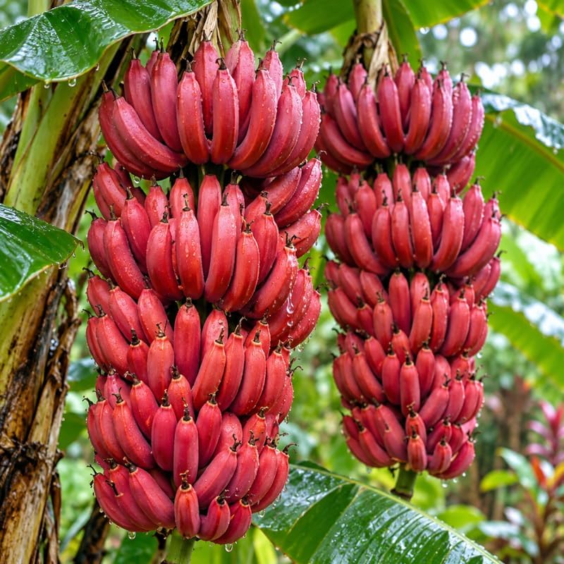 Dwarf Banana Tree, Musa Red Cuban Banana Plant Live, 1 Starter Plant - Image 6