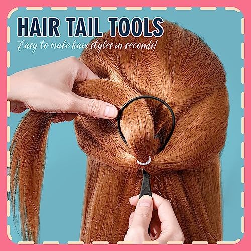 TsMADDTs Small Hair Ties Set, 2000 pcs Rubber Bands with Organizer Box, 7 Natural Colors Clear Black Brown, Rat Tail Comb - Image 6