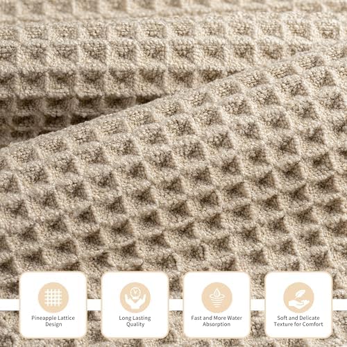 MICROFI Microfiber Waffle Bath Towels, 3 Pieces, Oversized, Soft, Absorbent, Fast Drying, Lint Free, Includes Bath, Face and Hand Towels 430 GSM - Image 2