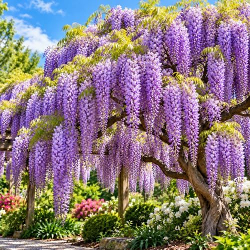 Purple Wisteria Tree Live Plant, 6-12" Tall Wisteria Live Plant, Hardy Perennials, Fast Growing Flowering Vine for Garden and Trellises by GINGERGLOW