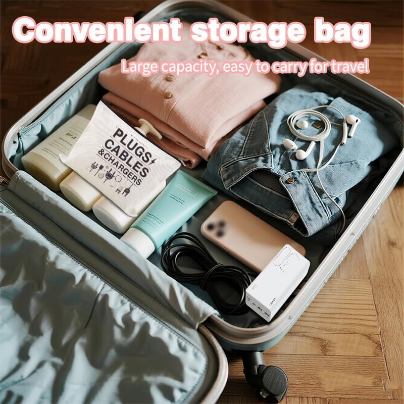 Charging Cable Organizer Pouch Bag Travel Elastic Silicone Cable Straps Cord Organizer Anti Loss Portable Earphone Plug Charger Storage Bag Data Cables Protector Cover Charge Cord Tie Wraps Protection - Image 2