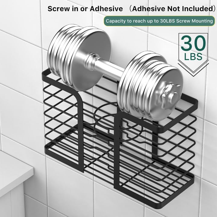 YIGII Hair Dryer Holder - Hair Tool Organizer 3-in-1 Blow Dryer Holder Adjustable Height, Bathroom Organizer Wall Mounted/Cabinet Door for Flat/Curling Irons, Hair Straighteners - Image 3
